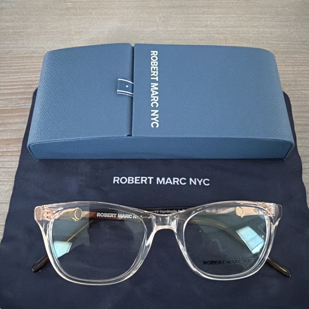 Robert Marc NYC 405 Handcrafted in France Eyeglass Frames Brown Tortoise 48-20